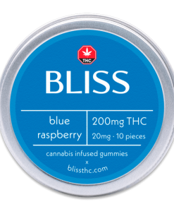 Bliss Thc Gummy Edibles Blue Raspberry Can 1