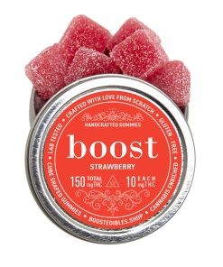 Boost Edibles Strawberry Gummies 150mg THC Cubes