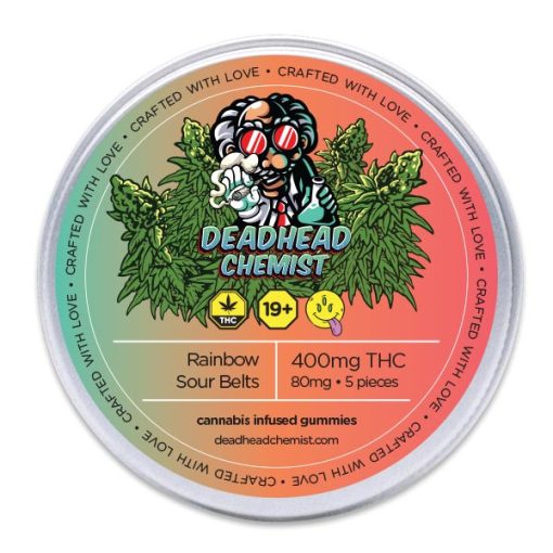 Deadhead Cannabis Gummies Rainbow Sour Belts