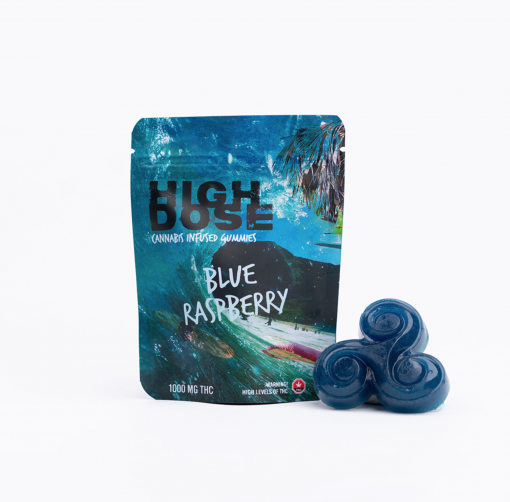 High Dose – Blue Raspberry THC Gummies 1000mg
