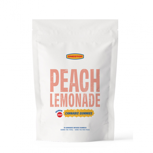 One Stop – Sour Peach Lemonade THC Gummies 500mg